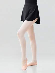 Daydance1 件装女士芭蕾舞裙成人舞蹈服芭蕾舞裙女芭蕾舞演员舞蹈服侧开衩芭蕾舞短裙（尺码偏小，建议选大一码）黑色春季 - 黑色 - 查看 4