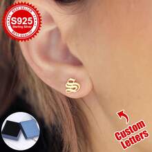 S925 Sterling Silver Custom Stylized Initial Ring - Personalized Jewelry Gift For Sweethearts, Besties, Family Members & Self - Perfect For Valentine's Day Celebrations, Milestone Anniversaries, Birthday Bashes, Daily Fashion - Forward Ensembles, Memorable Special Events & Heartwarming Memory - Keeping Occasions - Multicolor - View 7