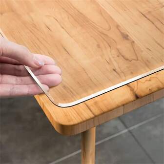 1pc 1.5mm Thick Clear PVC Table Protector - & Heat-Resistant Desk Mat, Easy Clean Rectangular Cover For Dining & Writing Tables