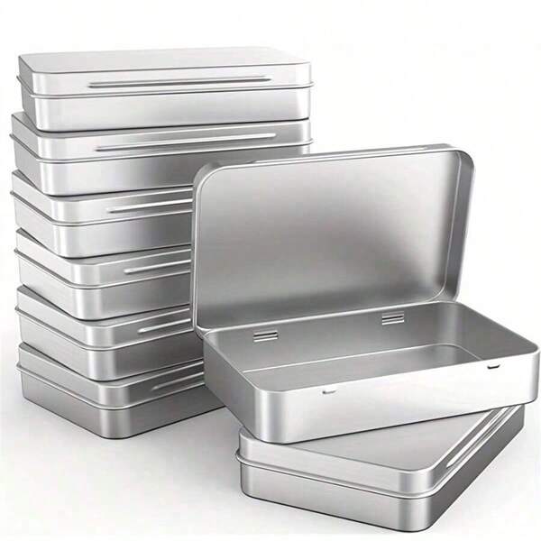 1pc Flip-Top Tin Box, Metal Storage Box, Portable Mini Container With Solid Hinge Lid For Painting, Nail Art, Beads And Jewelry Crafts Organization For Women Storage Organizer Travel Holiday Essential Fall Decor Autumn Halloween