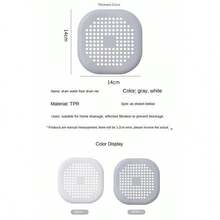 Cubierta de drenaje de piso de silicona cuadrada, filtro de cabello de baño, alfombra de drenaje para el hogar, de vuelta a la escuela