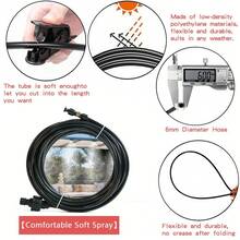 Misting Cooling System 98FT (30M) Misting Line + 30 Brass Mist Nozzles Garden - Black - View 3