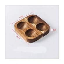 Stackable Rosewood Egg Holder | Non-Slip Thick Kitchen Storage Rack, Breakfast Table Holder, Egg Tray - Multicolor - View 5