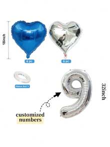 بالونات أرقام مخصصة قياس 32 بوصة باللون الأسود والذهبي والفضي ، إكليل من البالونات على شكل قلب قياس 18 بوصة باللون الأسود والأحمر الذهبي والأزرق الفضي مناسبة لأعياد الميلاد والزفاف وحفلات استحمام الطفل وعيد الحب وحفلات عصابات العروس ، أعياد الميلاد ذات موضوع الفرايكات ، ديكورات خطوبة العروس ، مناسبة لأعياد الميلاد والذكرى السنوية ورأس السنة واستحمام الطفل والتخرج والخطوبة وحفلات الزفاف