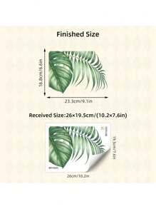 水彩龟背竹棕榈叶墙贴，适用于儿童房育儿室 | 热带植物墙贴套装 | 可移除易剥粘贴，适用于客厅、卧室 | 波西米亚风植物装饰 - 彩色 - 查看 9