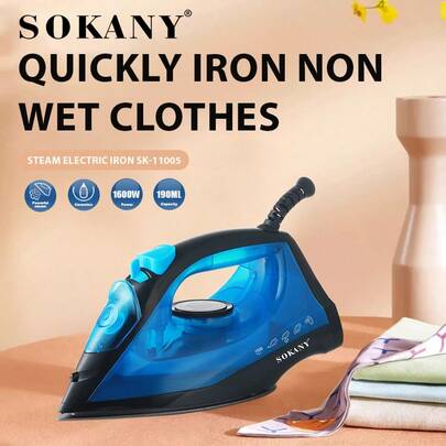 Plancha de vapor, plancha eléctrica, quitarugas para ropa, 1600W de alta potencia, calentamiento rápido, control de temperatura multivelocidad, cambio libre. Depósito de agua de gran capacidad, sin necesidad de añadir agua con frecuencia, listo al instante.