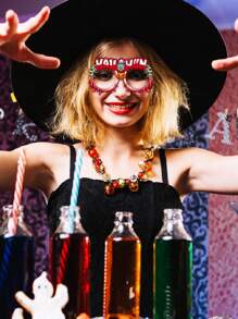 12 件万圣节新主题派对半脸面具舞会 DIY 鬼形纸面具，完美的派对装饰，小礼物家居装饰万圣节装饰房间装饰秋季装饰