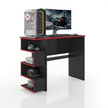 Elite Gaming Computer Table – Compact Desk With Side Niches – Ideal For Study, Work Or Games – Assorted Colors - Red - View 2