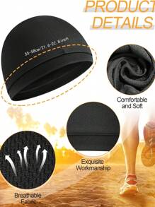 Skull Caps For Men Women,Lightweight Beanie Sleep Hats Breathable Helmet Liner Cooling Skull Caps Helmet Hard Hat Liner Sweat Wicking Running Beanie Cycling For Men Women