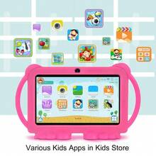 7-Inch KidsTablet/4GBRAM+64GB ROM/4-Core/Android 13/1280x800 IPS High-Definition Resolution IPS Screen/2MP+5MP Camera/4000mAh Large Battery/Supports WiFi Parental Control Educational Games/(Including: Packaging Box/Data Cable/OTG/Card Needle) - Multicolor - View 4
