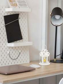 1个铁艺烛台，镂空星形装饰，圣诞蜡烛，铁艺装饰灯笼，户外家居装饰灯笼