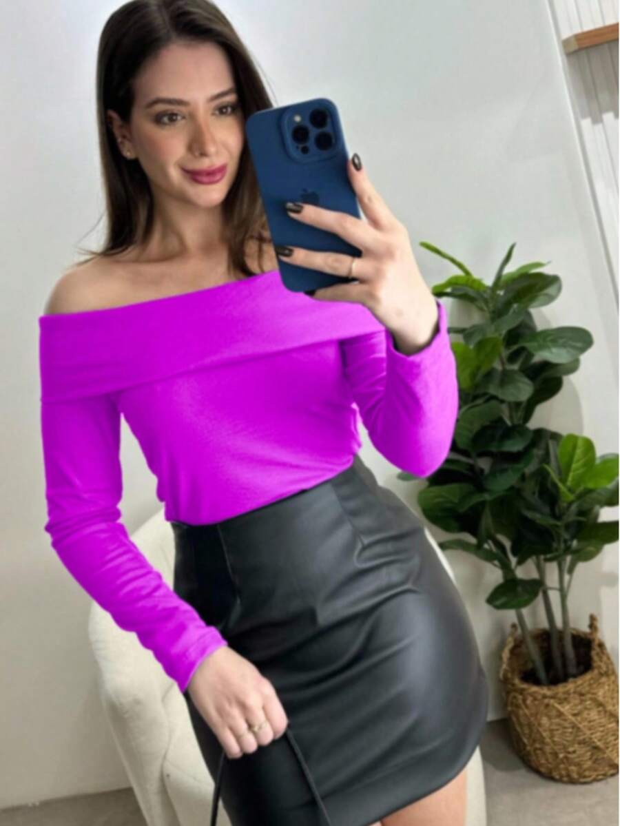 Women's Long Sleeve Top - Rusty Rose - View 1