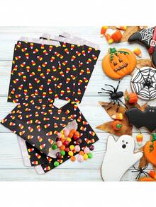 20 piezas Bolsas de papel de maíz de Halloween, bolsas de regalo de papel kraft con tema festivo para fiesta