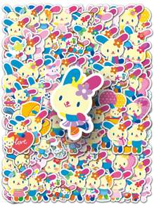 Sanrio 50pcs Officially Licensed 4-5cm Sanrio Mix Waterproof Kid-Friendly Graffiti Stickers For Laptop, Water Bottles, Bumper,Computer, Phone, Notebooks Stickers And Decals