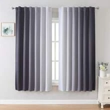 MIUCO Blackout Curtains & Drapes For Bedroom Living Room 84 Inches Long Purple And White Room Darkening Ombre Curtains Rod Pocket & Back Tab Curtains Thermal Insulated Light Blocking 2 Panels Set-FUNALING - 灰色 - 查看 1