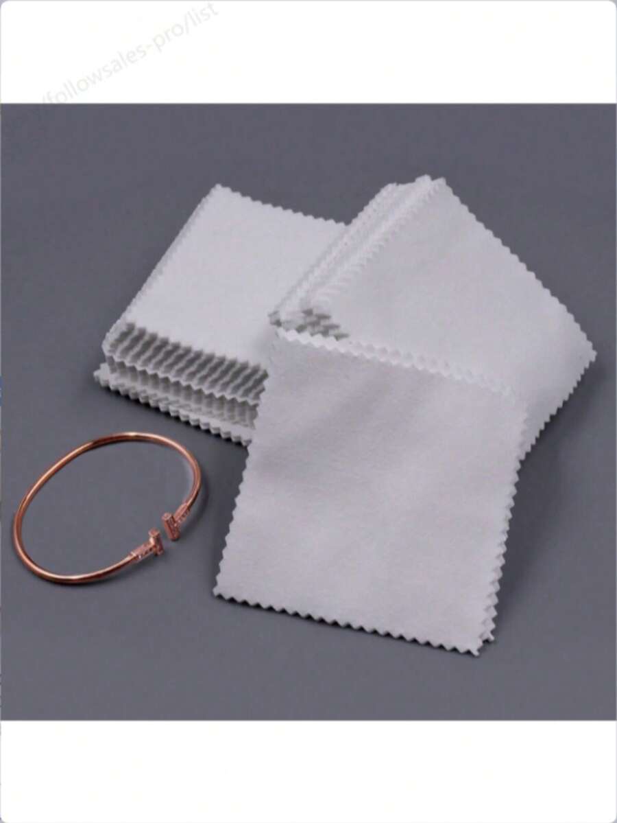 100 peças de pano de polimento de joias de prata de cor sólida, pano de limpeza de óculos, pano de manutenção de joias e relógios