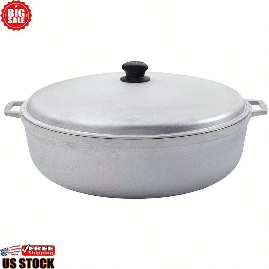 11.6Qt Cast Aluminum Caldero Large Cooking Capacity Durable And Reliable Traditional Design Culinary Ptability Versatile Essential Perfect For Cooking Rice Simmering Soups Beans Sauces Stews Oven-Safe Without Lid Even Heat Distribution