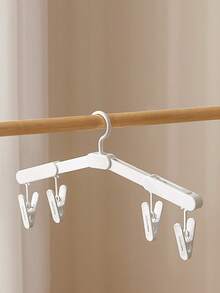 1pc Portable Travel Clothes Drying Rack, Retractable Indoor Hang Laundry Hanger For Hotel, Dorm, No Drill Required - Multicolor - View 3