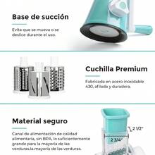 RALLADOR TRITURADOR DE ALIMENTOS FRESCO Y SECOS, Rallador Cortadora De Verduras Picador De Verduras, Fruta, Queso, galletas, granos, fruto secos, Facil de limpiar, cuchilla fina, cuchilla gruesa - Blanco - Ver 11