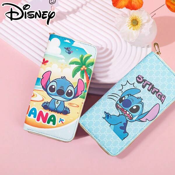 Disney Disney's New Cute Waterproof Long Business Card Bag Personalized And Fashionable Zero Wallet Cartoon Stitch Bank Card Bag,For School Supplies,Back To School