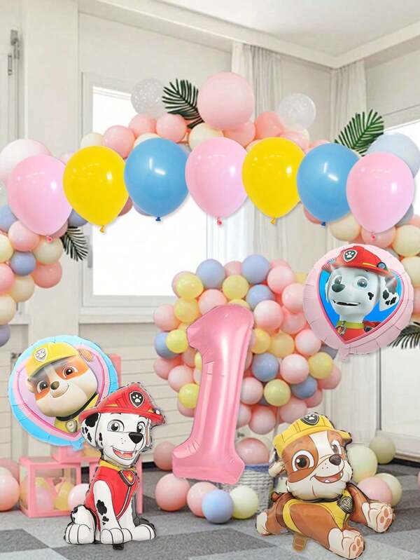 Paw Patrol Paw Pups On Patrol Birthday Party Supplies Mar Shall And Friends Chase Rubble Skye And Everest Balloon Bouquet Decorations(1-9)