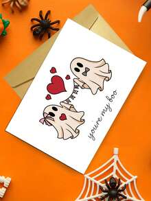 1pc You're My Boo Card, Love Card, Valentine Card, Sweet Card, Cute Card, Relationship Card, Anniversary Card, Husband Card, Boo Valentine Happy Halloween Cards