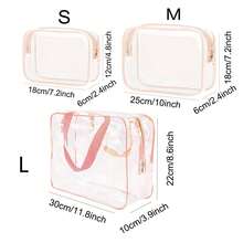 1只透明便攜式化妝包,簡單pvc透明設計旅行收納袋,戶外郵輪必備品,沙灘袋、沙灘毛巾收納包,海灘風格配件,度假必備品,讓您的夏季更加放心愉快