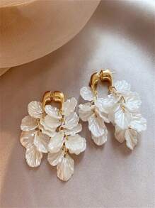2pcs Petal Earrings For Women, Delicate Chic Unique Dainty Earring Studs 2025 New Fashion Jewelry