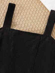 女童两件套：白色长袖卫衣（胸前蝴蝶结装饰）+黑色薄纱裙，袖口蝴蝶结装饰，可爱公主风，适合日常穿着，返校 - 白色 - 查看 7