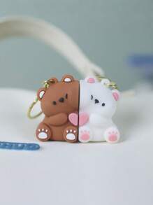 2PCS Magnetic Adorable Bear Keychains, A Sweet Gift For Boyfriends And Girlfriends. These Keychains For Bags And Keys Are Suitable For Back - To - School And As Couple Gifts. Car Accessories Cute Goth Y2k