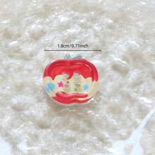 10/20pcs Cute Printed Transparent Colorful Apple Shape 4-Hole Buttons, DIY Sewing Buttons, Decorative Buttons For Clothing, Phone Cases, Phone Straps, Hair Accessories - Multicolor - View 16