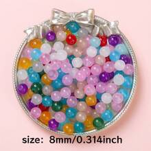 100pcs/Pack 8mm Imitation Jade Glass Transparent Beads, Wholesale For DIY Bracelet Necklace Jewelry Making