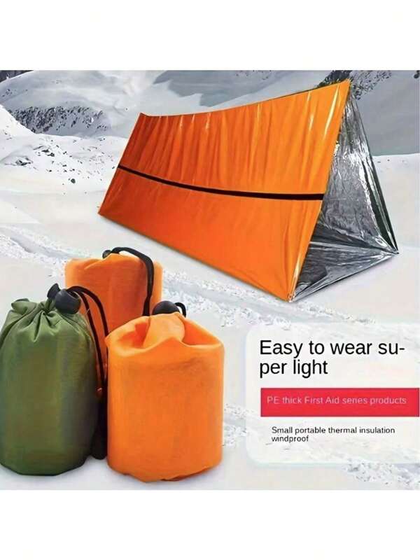 Outdoor Notfall-Regenponcho, Überlebens-Camping Thermoisolationsset, Thermodecke, Outdoor Ausrüstung, Schlafsack, Outdoor Zelt