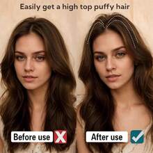 [JUN CAN]Volumizing Hair Clips For Women Hair Volume Clip Styling Tools Volumizing Comb For Fluffy Bangs Clips For Root Lift Hair Styling Tools - 粉色 - 查看 3