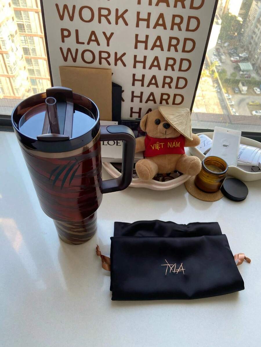 StanleyH2.0 Tumbler With Handle And Straw 40 Oz|-Position Lid CupHolder Compatible For Travel |Insulated Stainless Steel Cup  Peach WhipCabana Gloss - Leopard Brown - View 1