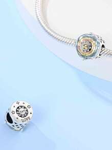 STYFNE 1 件美式闪光串珠太阳、童话时钟、仙境兔子、老虎机串珠吊坠，适合 DIY 手链、珠宝制作、女士礼物 - 彩色 - 查看 15