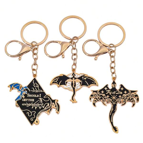 Fantasy Dragon Pendant Keychain, Delicate Enamel Metal Key Chain For Novel Fans Accessories For Backpack,For School Supplies,Back To School