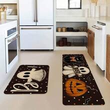 1pc Halloween Ghost Printed Rubber Backed Linen Area Rug, Kitchen Mat, Bathroom Mat, Multi-Use Floor Mat, Kitchen Decor, Wedding Decor, Party Decor, Home Decor, Dining Room Decor - Printing - View 4