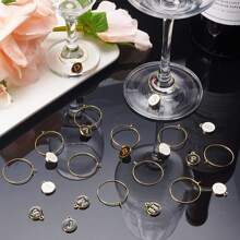 52pcs Wine Glass Charms, Wine Glass Identification Pendant, Beverage Markers For Wine Glasses, Wine Tasting, Cocktail, Champagne Party Decor, Home Gathering Gifts