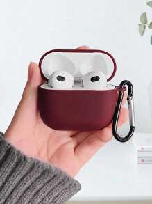 Funda protectora de color rojo sólido compatible con los auriculares Apple, resistente a caídas y arañazos