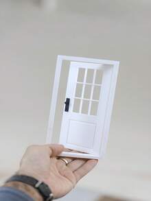 1:12 Scale Miniature Door, DIY Dollhouse Accessory, Resin Realistic Openable House Door, Miniature Scene Decor, Pretend Play Prop, Openable Model House Door, Accessory