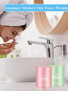 1pc Facial Cleanser Frother Travel Portable Manual Face Washing And Cleansing Foam Bottle Bubble Foaming Foam Frother Cup