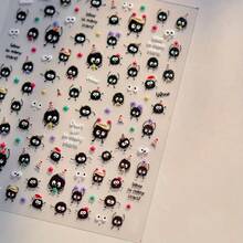 1pc Anime Cartoon Nail Stickers - Cute Self-Adhesive Glossy Nail Decoration Stickers With Skull, Flower, Star Patterns, No Formaldehyde Plastic Stickers, Suitable For DIY Nail Art, Parties And Holiday Events - Nhiều màu - Xem 2