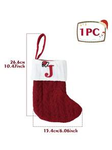1pc Christmas Knit Monogram Stockings, Small Xmas English Letters Hanging Stockings Socks, Fireplace Decor, Hanging Decor, Christmas Stocking Fillers, Christmas Party Decorations, Party Favors Party Supplies, Christmas Tree Decorations, Christmas Decorations Home, Christmas Decor, Home Decor Room Decor, Christmas Baubles, Christmas Gifts Package, Xmas Decor, 2026 New Year Decor Winter