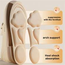 1双（2片）女士柔软海绵鞋垫，质地厚实，柔软透气，是日常使用的理想之选。 - 米色 - 查看 5