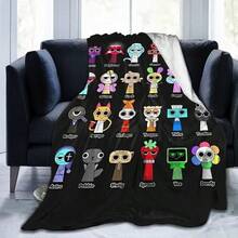 Dandy'S World Blanket Super Soft Cozy Throw Blanket , Lightweight Fuzzy Comfy Textured Flannel Blanket Warm Plush Throw Blankets For Couch, Sofa, Bed.Jpg - 黑色 - 查看 1