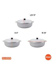 11.6Qt Cast Aluminum Caldero Large Cooking Capacity Durable And Reliable Traditional Design Culinary Ptability Versatile Essential Perfect For Cooking Rice Simmering Soups Beans Sauces Stews Oven-Safe Without Lid Even Heat Distribution