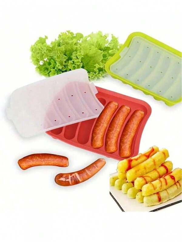 1 pezzo Stampo in silicone per salsicce, stampo fai-da-te per hamburger e salsicce, utensile da cucina riutilizzabile per cottura e cottura, stampo per cottura di torte e dolci