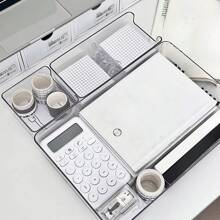 1/4/8PCS Transparent Plastic Cosmetic Storage Box, Stackable Drawer Partition, Used For Cosmetics, Office Supplies And Desktop Storage, Easy To Assemble, Freely Combined Desktop Organizer, Fashion Storage Solution, Durable Plastic Materials, Cosmetics Organizer, Bedroom Bathroom Accessories, Back-To-School Supplies, Holiday Gifts.