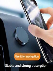 1pc Mini Multi-Function Magnetic Car Phone Holder For Navigation, As You Like, Stable, Strong Adsorption, Optional Silver/Black